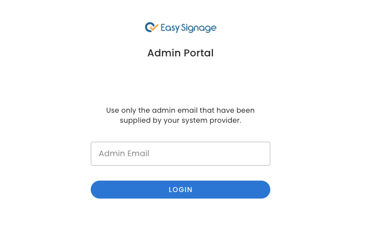 EasySignage Admin Login